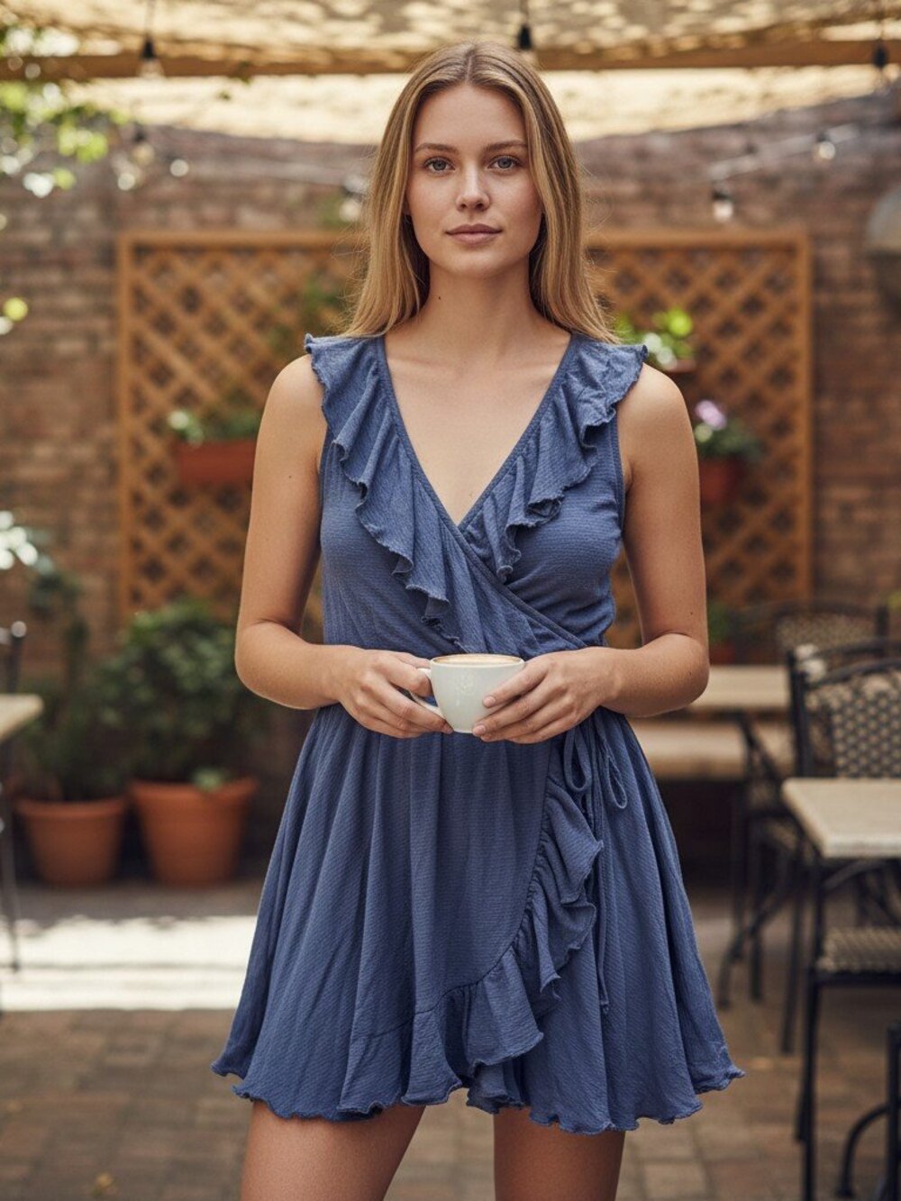Free People Women's Dress in S Blue casual mini dress summer - Picture 5 of 5